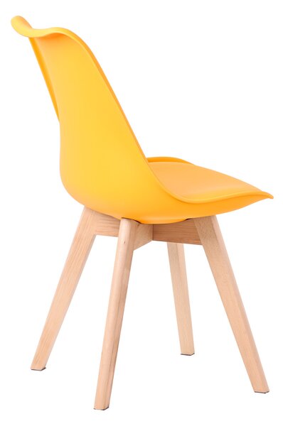 Scaun de sufragerie in stil scandinav de culoare galben, Monza