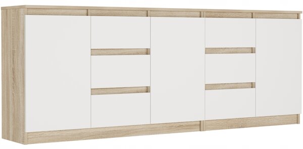 Comodă Reddis (stejar sonoma + alb). Promo -21%. 1151516