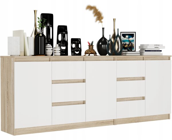 Comodă Reddis (stejar sonoma + alb). Promo -21%. 1151516