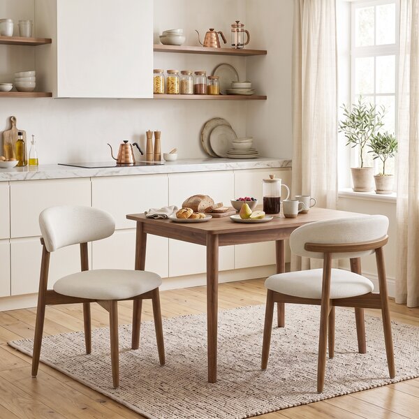 HOMCOM Set 2 scaune de dining moderne, cu spătar curbat, alb crem | Aosom Romania
