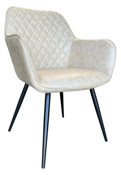 Scaun Modern Treviso Tapițat, Culoare Bej, cu picioare metalice