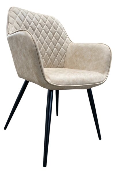 Scaun Modern Treviso Tapițat, Culoare Bej, cu picioare metalice