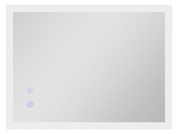 Kleankin Oglindă de Baie cu Lumină LED, Luminozitate Reglabilă și Funcție de Memorie, 70x50x3 cm, Transparent | Aosom Romania