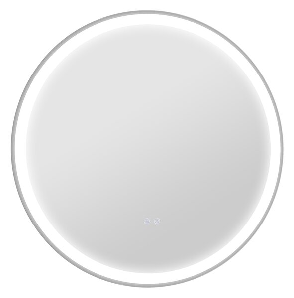 Kleankin Oglindă de baie rotundă cu LED 80 cm, 3 culori, 3000-6500K, comenzi touch, memorie, antiaburire | Aosom Romania