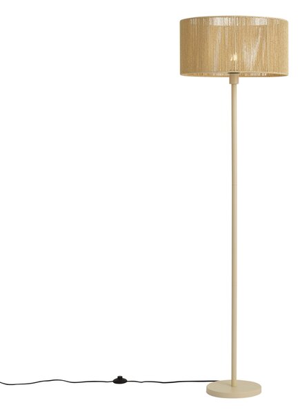 Lampă de podea bej cu abajur din sfoară de hârtie 50/50/25 - Simplo