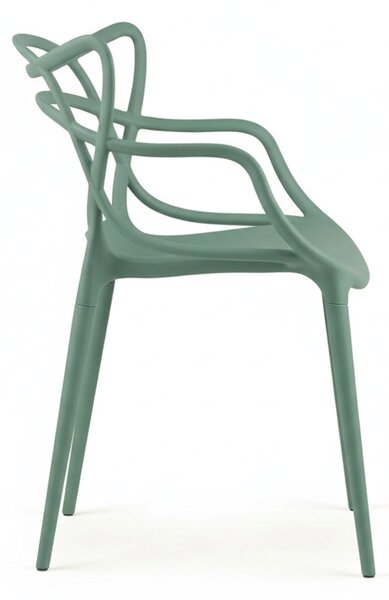 Scaun de masa KATO din plastic, verde salvie