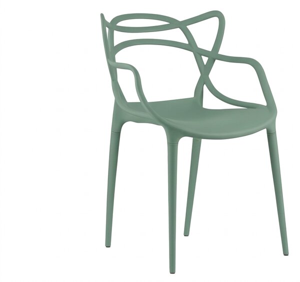 Scaun de masa KATO din plastic, verde salvie