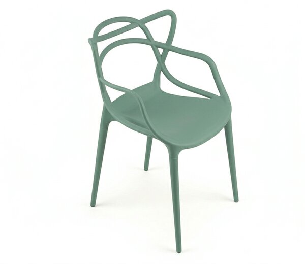 Scaun de masa KATO din plastic, verde salvie