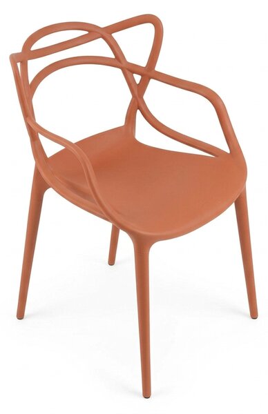 Scaun de masa KATO din plastic, teracota