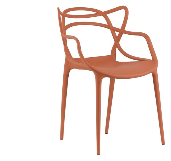 Scaun de masa KATO din plastic, teracota