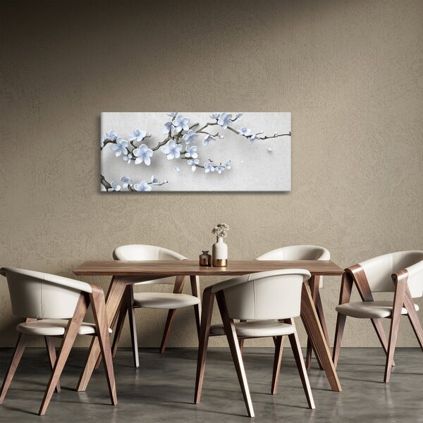 Tablou cu flori albastre (120x50 cm)