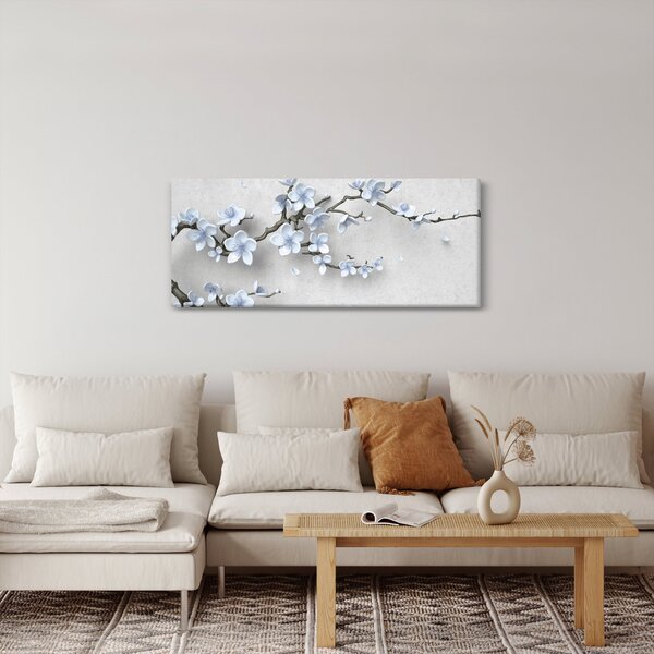 Tablou cu flori albastre (120x50 cm)