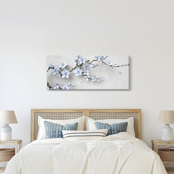 Tablou cu flori albastre (120x50 cm)