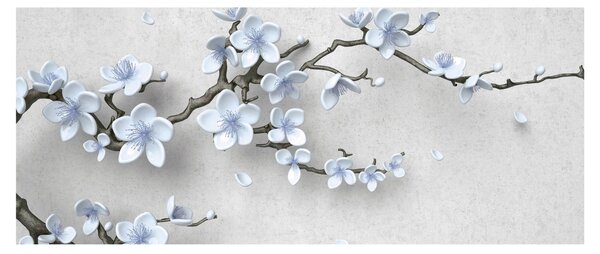 Tablou cu flori albastre (120x50 cm)