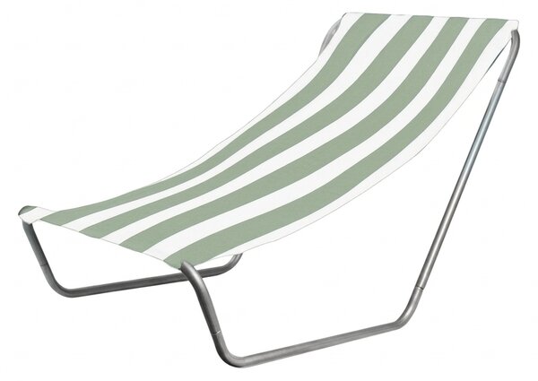Sezlong pliabil de plaja SAND, dungi verde deschis