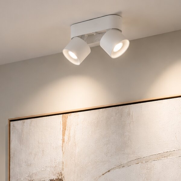 Spot aplicat modern alb GU10 50mm 2 lumini orientabil - Echo