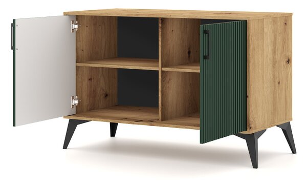 Comodă LUGO LU02 în finisaj stejar artisan/verde închis