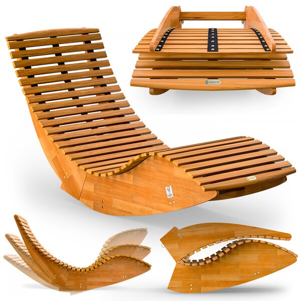 Deuba Șezlong ergonomic - acacia