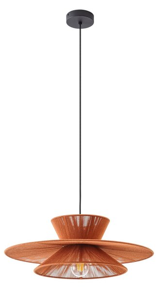 Lustră Pendul Lucande, Novie, reglabil, Maro / Rugină, Camera de zi, Țesătură / Textil, Scandinavă