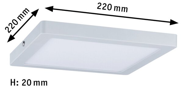 Paulmann Atria plafonieră 2.700 K 22x22 cm alb mat, reglabil, Alb, Camera de zi / sufragerie, Plastic, Modern