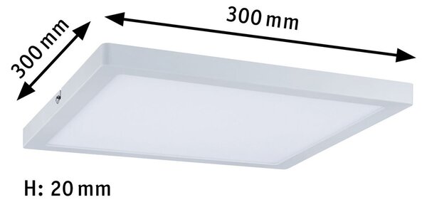 Paulmann Atria plafonieră 2.700 K 30x30 cm alb mat, reglabil, Alb, Camera de zi / sufragerie, Plastic, Modern
