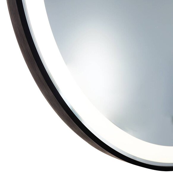 Oglindă LED Rotundă (Diametru 70 cm), 3 Moduri Iluminare (Lumină Rece, Naturală, Caldă), Intensitate Reglabilă, Funcție Dezaburire, Ramă Aluminiu, Control Tactil (Touch)