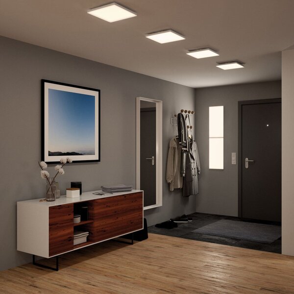 Paulmann Velora panou LED dim 3trepte, 29,5x29,5cm, reglabil, Alb, Camera de zi / sufragerie, Metal, Modern
