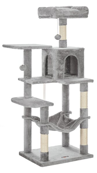 Arbore pentru pisici DÁRIUS, 55x45x143cm, gri deschis SongmicsHome