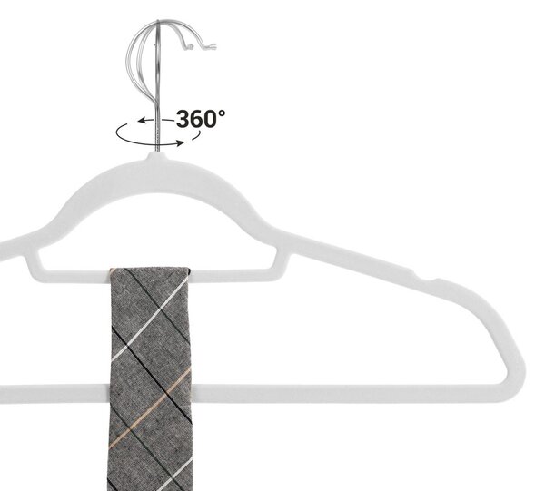 Set de umerașe catifelate antiderapante CHIC, 50 buc., alb SongmicsHome
