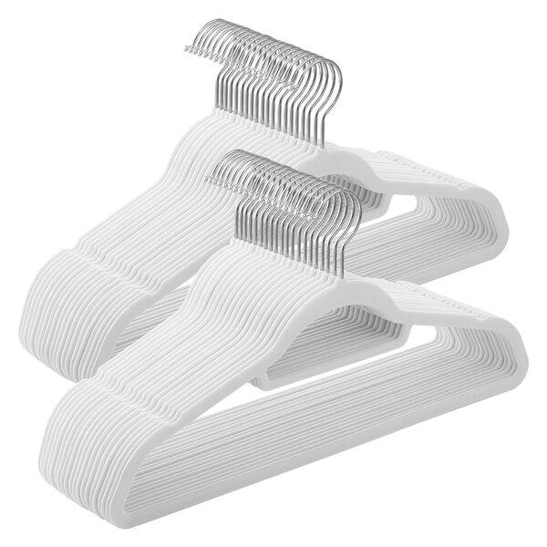 Set de umerașe catifelate antiderapante CHIC, 50 buc., alb SongmicsHome