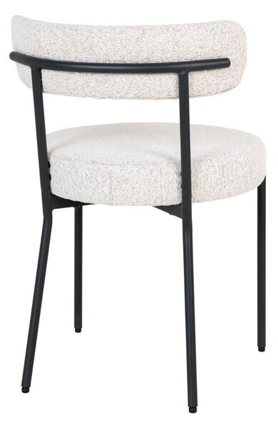 Scaun de dining Badalona alb, bouclé