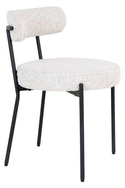 Scaun de dining Badalona alb, bouclé