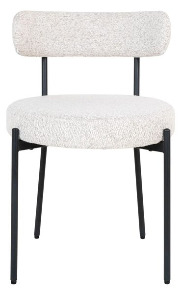 Scaun de dining Badalona alb, bouclé