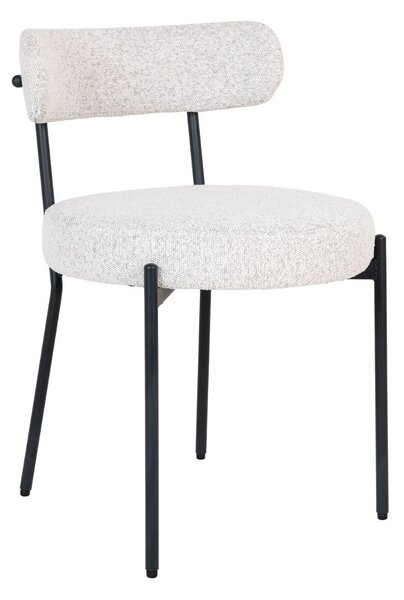 Scaun de dining Badalona alb, bouclé