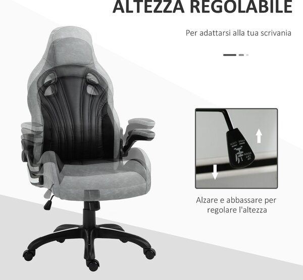 Scaun gaming Vinsetto cu balansoar, 72.5x74x119.2-127.5cm | Aosom RO