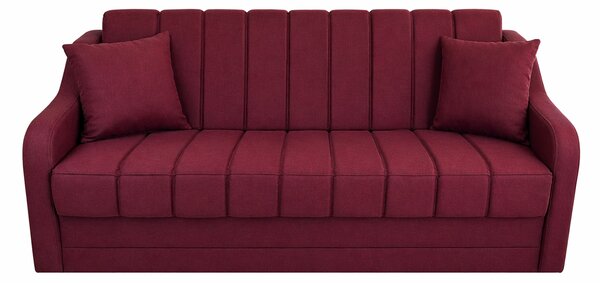 Canapea ALEX extensibila, 3 locuri, cu lada de depozitare, stofa rosu bordo, 220x90x90 Rosu Bordo