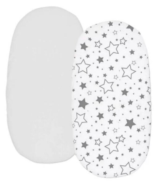 Set landou bebe - Perna antireflux pentru landou, 2 cearceafuri cu elastic si protectie saltea impermeabila 75x35 cm Kidizi - Galaxy Grey
