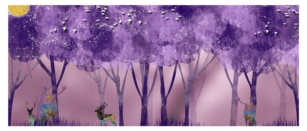 Tablou - Cerbi în pădurea magică (120x50 cm)