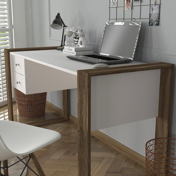 Birou Spațios, Urban Workspace, UnicUtil, 155 x 60 x 72 cm, Alb-Maro, UUDESK01