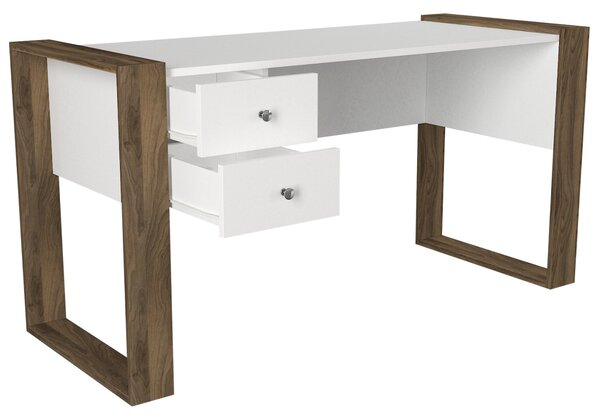 Birou Spațios, Urban Workspace, UnicUtil, 155 x 60 x 72 cm, Alb-Maro, UUDESK01