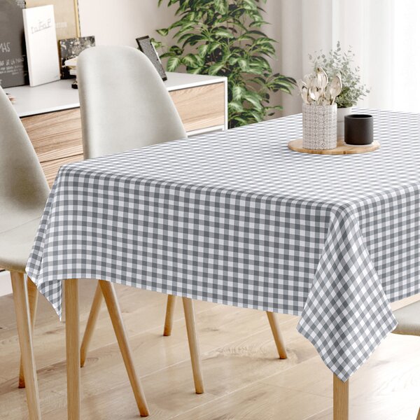 Goldea față de masă decorativă menorca - carouri gri și albe 40 x 40 cm