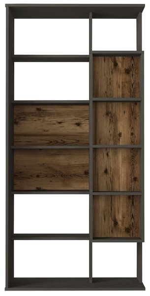 Biblioteca, Rustic Charm, UnicUtil, 90 x 35 x 183.6 cm, Maro - Antracit, UUBIB34