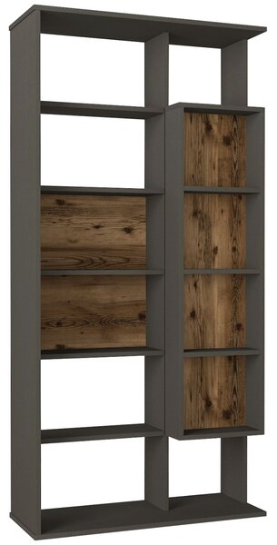 Biblioteca, Rustic Charm, UnicUtil, 90 x 35 x 183.6 cm, Maro - Antracit, UUBIB34
