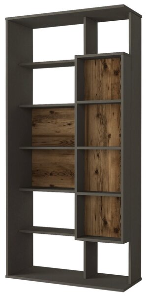 Biblioteca, Rustic Charm, UnicUtil, 90 x 35 x 183.6 cm, Maro - Antracit, UUBIB34