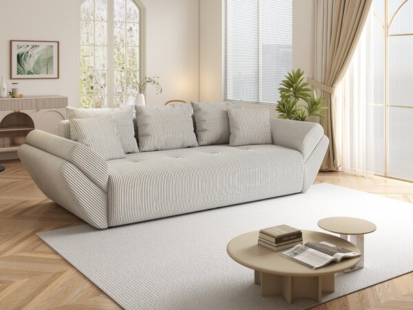 Canapea extensibilă dumonde cu ladă de depozitare Berlin Zoom Crem 250x100 cm
