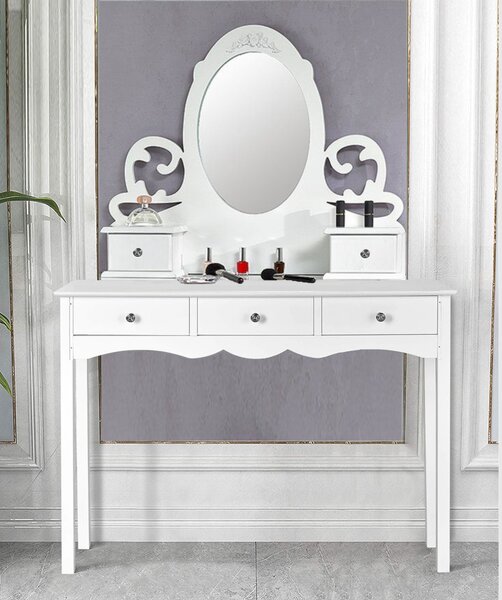 SEA16 - Set Masa alba toaleta cosmetica machiaj oglinda masuta vanity