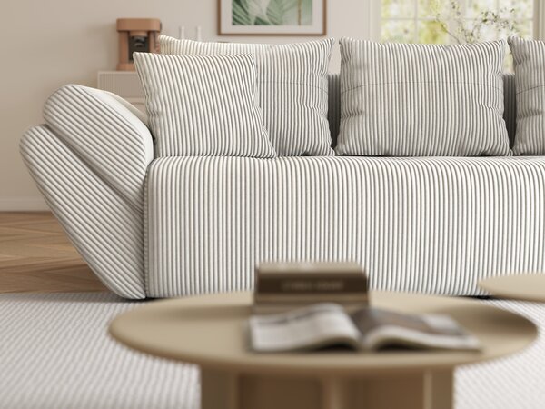 Canapea extensibilă dumonde cu ladă de depozitare Berlin Zoom Crem 250x100 cm