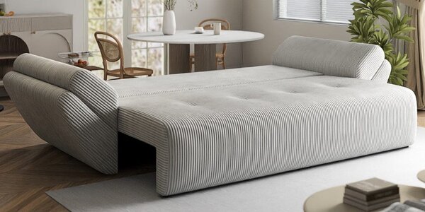Canapea extensibilă dumonde cu ladă de depozitare Berlin Zoom Crem 250x100 cm