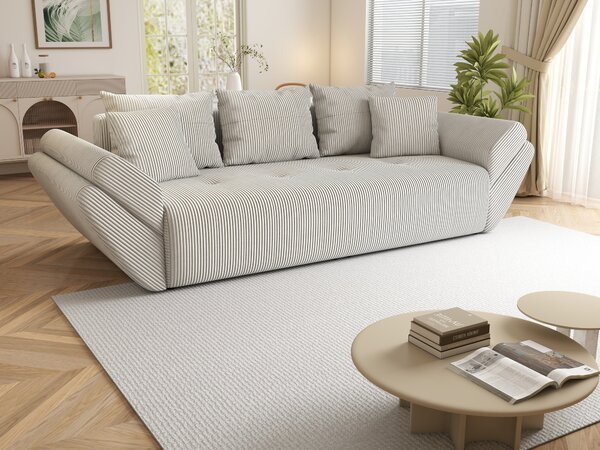 Canapea extensibilă dumonde cu ladă de depozitare Berlin Zoom Crem 250x100 cm