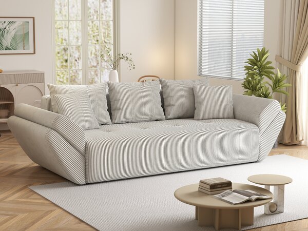 Canapea extensibilă dumonde cu ladă de depozitare Berlin Zoom Crem 250x100 cm